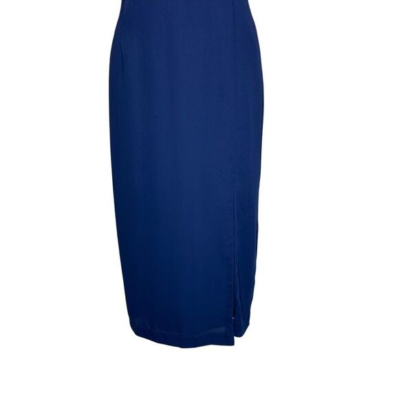 Lulus Navy Blue Pleated Chiffon Sleeveless Cocktail Dress| XL - Picture 5 of 10